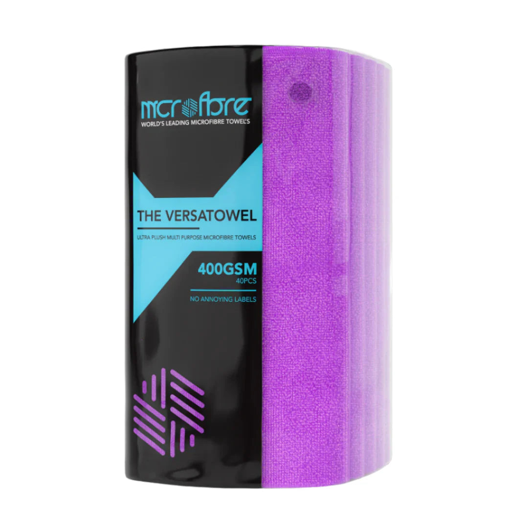 VERSATOWEL™ Edgeless Multi Purpose Plush Microfibre Towel - 40 Towels 400GSM Purple