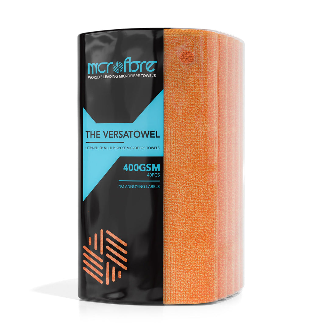 VERSATOWEL™ Edgeless Multi Purpose Plush Microfibre Towel - 40 Towels 400GSM Orange